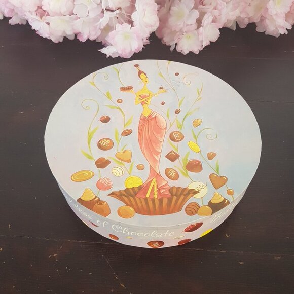 4pc CIB Goddess of Chocolate Dessert Plate Set in Box - Picture 7 of 10